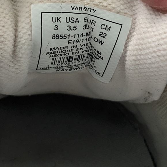 Never Worn K-Swiss North Classic 2 Low White Gum Soles Size 3.5 - Picture 5 of 5